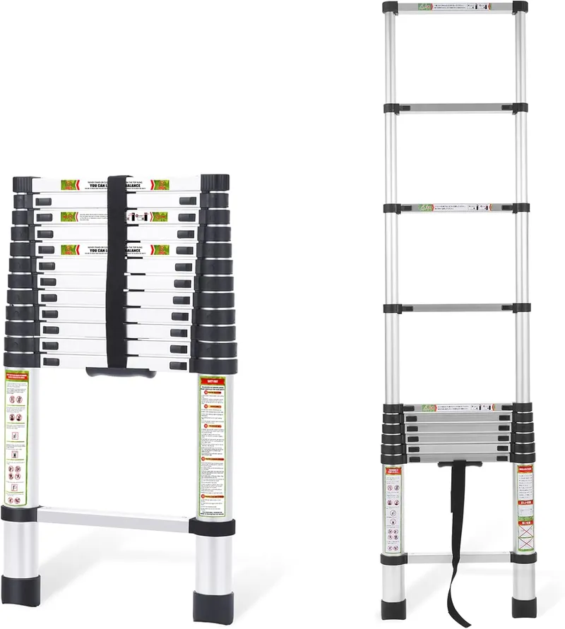 RIKADE Telescoping Ladder 12.5FT & Attic Ladder